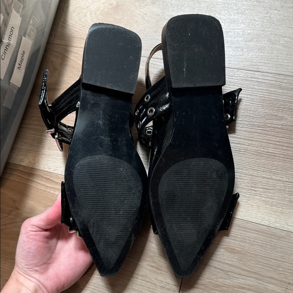 Steve Madden Black Double Buckle Flats - Picture 3 of 6